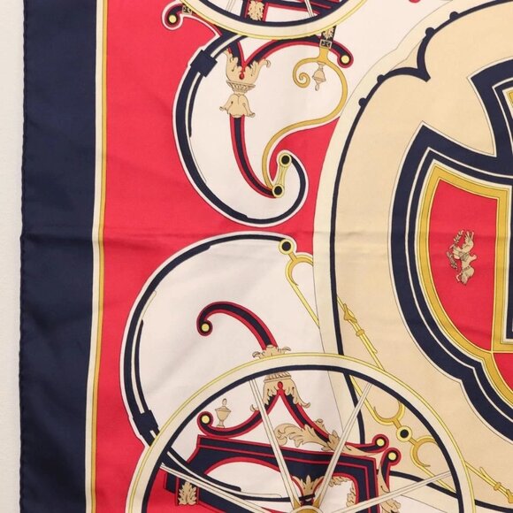 HERMES Carre 90 Scarf ""WASHINGTON'S CARRIAGE"" Silk Navy Auth BA6382 - Picture 13 of 16